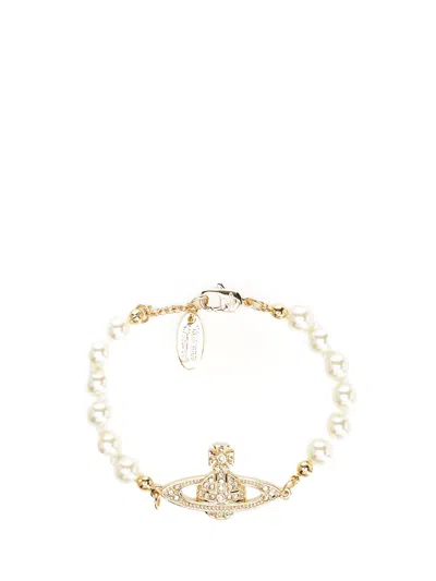 Vivienne Westwood Mini Bas Relief Pearl Jewelry Gold