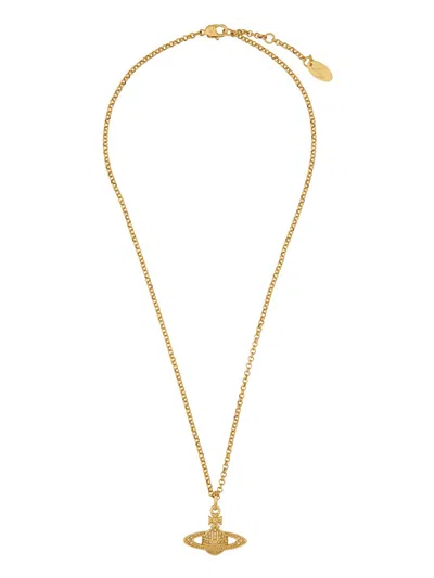 Vivienne Westwood "bas Relief Mini" Necklace In Gold