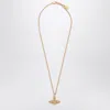 Vivienne Westwood Mini Bas Relief Pendant Necklace In Gold In Metallic