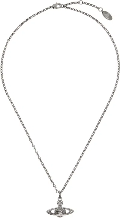 Vivienne Westwood Mini Bas Relief Pendant Necklace In Silver