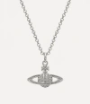 Vivienne Westwood Mini Bas Relief Pendant Necklace Silvercrystal Brass Women In Silvercrystal