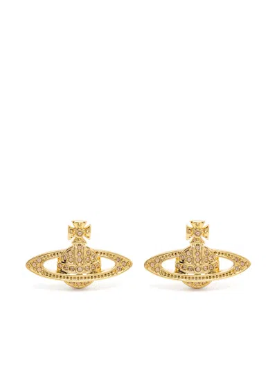 Vivienne Westwood Mini Bas Relief Stud Earrings In Gold