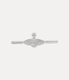 Vivienne Westwood Mini Bas Relief Tie Clip Silver Brass Men In Silver