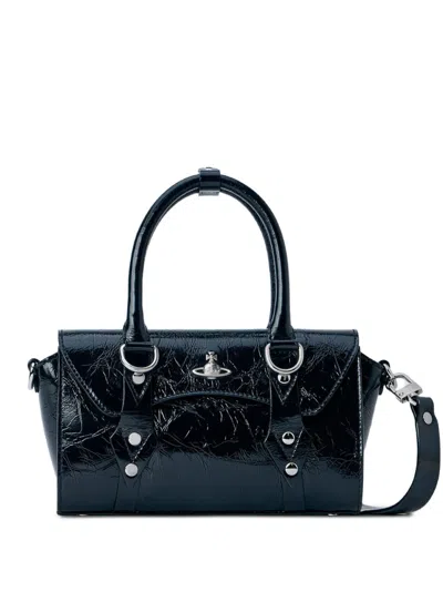 Vivienne Westwood Mini Bettina Leather Tote Bag In Blue