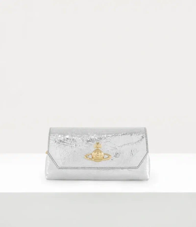 Vivienne Westwood Mini Chain Pouch Metallic Crinkle Silver One Size Women