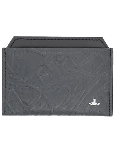 Vivienne Westwood Mini Cow Leather Wallet For Women In Black