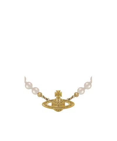 Vivienne Westwood Mini Embossed Necklace In Neutral