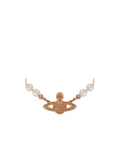 Vivienne Westwood Mini Embossed Necklace In Red