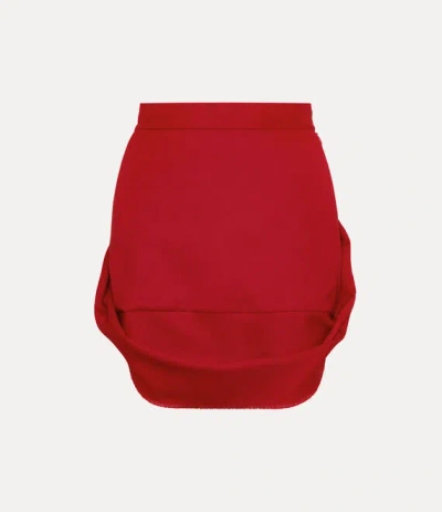 Vivienne Westwood Mini Frame Skirt Wosted Wool Red 42 Women