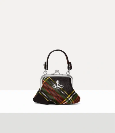 Vivienne Westwood Mini Granny Frame Purse Saffiano Printed Chelsea-tartan One Size Women In Multi