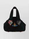 Vivienne Westwood Mini Handbag With Checkered Design And Handles In Black