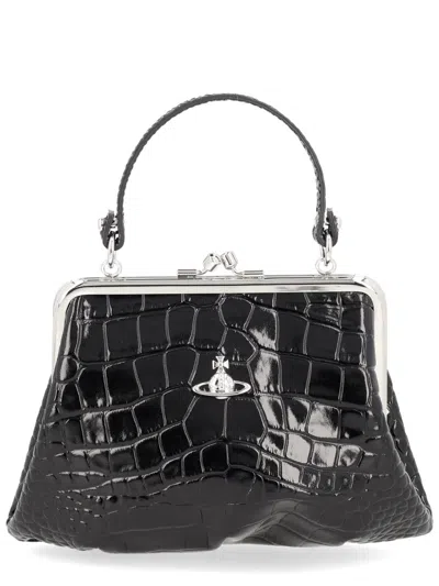 Vivienne Westwood Mini Handbag With Frame Design In Black