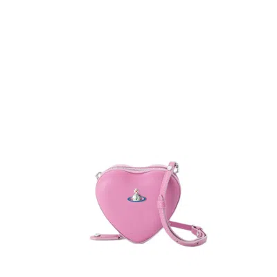 Vivienne Westwood Womens Mini Heart Leather Crossbody Bag In Pink Patent