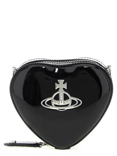 Vivienne Westwood Mini Heart Crossbody Bag In Black
