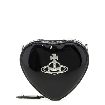 Vivienne Westwood Heart Shape Cross-body Bag With Adjustable Strap In Black