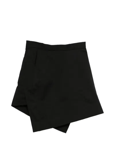 Vivienne Westwood High Waist Asymmetric Short Midi Skirt In Black