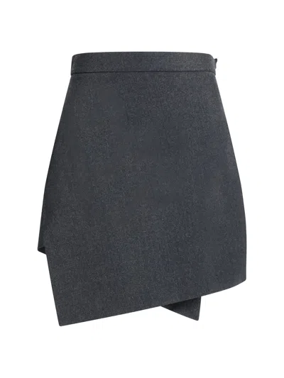 Vivienne Westwood Mini Infinity Skirt Metallic Brushed Wo. Charcoal 46 Women In Gray