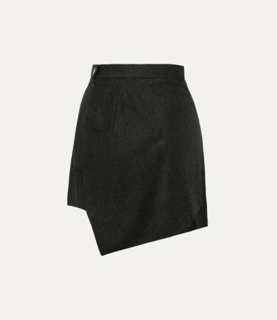Vivienne Westwood Mini Infinity Skirt Metallic Brushed Wo. Charcoal 46 Women In Gray
