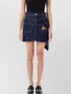 Vivienne Westwood Mens Sailor Asymmetric Cotton-linen Denim Mini Skirt Indigo