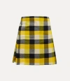Vivienne Westwood Mini Kilt Check Wool Pixel-check 38 Women In Yellow