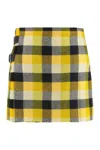 Vivienne Westwood Mini Kilt Check Wool Pixel-check 38 Women In Yellow