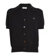 Vivienne Westwood Black Cotton Polo Cardigan In Black