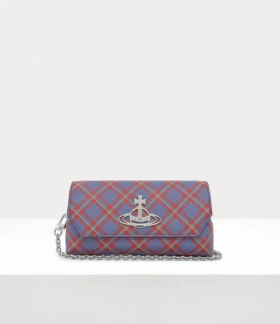 Vivienne Westwood Mini Pouch Chain Bag Saffiano Printed Blue-orange-tartan One Size Women