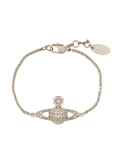 Vivienne Westwood Mini Relief Brass Bracelet In Metallic