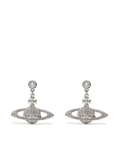 Vivienne Westwood Mini Relief Drop Earrings Accessories In Metallic