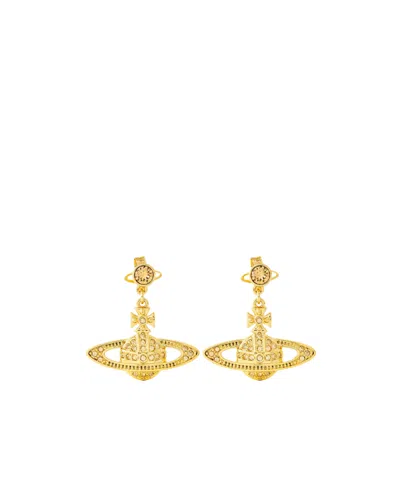 Vivienne Westwood Mini Relief Drop Earrings In Yellow