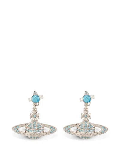 Vivienne Westwood Mini Relief Orb Drop Earrings In Red