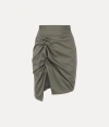 Vivienne Westwood Mini Side Panther Skirt Cotton Satin Grey 40 Women In Grey