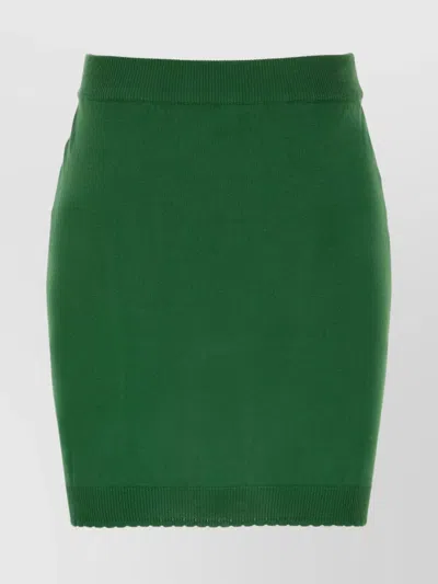 Vivienne Westwood Mini Skirt In Cotton With Orb Embroidery In Green