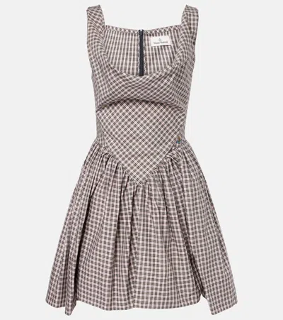 Vivienne Westwood Mini Sunday Checked Draped Cocktail Dress In Multi