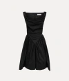 Vivienne Westwood Square Neckline Sleeveless Flared Skirt Mini Length Draped Detail In Black