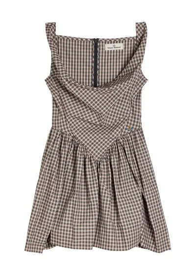 VIVIENNE WESTWOOD VIVIENNE WESTWOOD MINI SUNDAY PLAID COTTON MINI DRESS