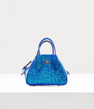 Vivienne Westwood Mini Yasmine Bag Iridescent Croc Peacock
