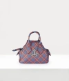 Vivienne Westwood Mini Yasmine Bag Polyurethane / Polyester / Cotton Blue-orange-tartan In Blue-orange-tartan