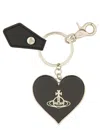 Vivienne Westwood Mirror Heart Keychain In Blue