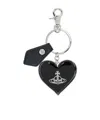 Vivienne Westwood Mirror Heart Orb Keychain In Black