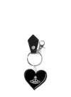 Vivienne Westwood Mirror Heart Orb Keyring In Black