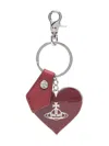 Vivienne Westwood Mirror Heart Orb Keyring In Red