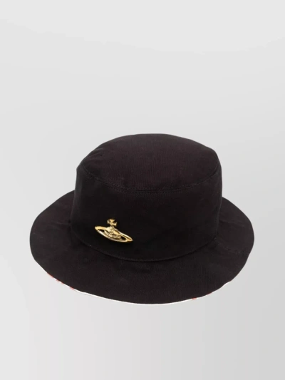 Vivienne Westwood Modern Graphic Print Hat In Black