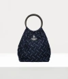 Vivienne Westwood Molly Large Shoulder Bag Ripped Denim Denim-blue