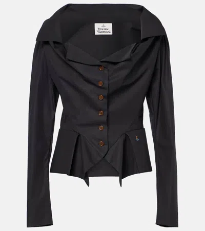 Vivienne Westwood Mens Black Monday Puffed-shoulders Cotton Shirt