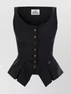 Vivienne Westwood Monday Cotton Vest Silhouette Peplum Sleeveless In Black