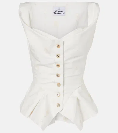 Vivienne Westwood Monday Floral Cotton-blend Vest In White