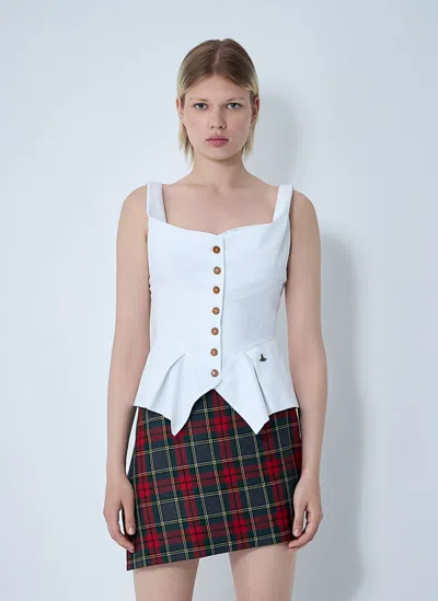 Vivienne Westwood Square-neck Button Down Top In Multi