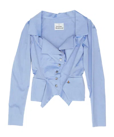 Vivienne Westwood Monday Long-sleeved Shirt In Blue