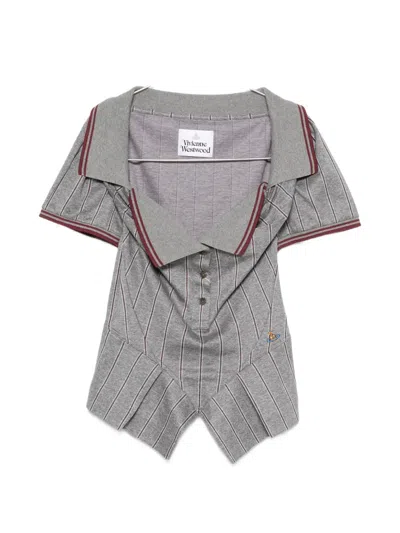 Vivienne Westwood Monday Pinstriped Top In Gray